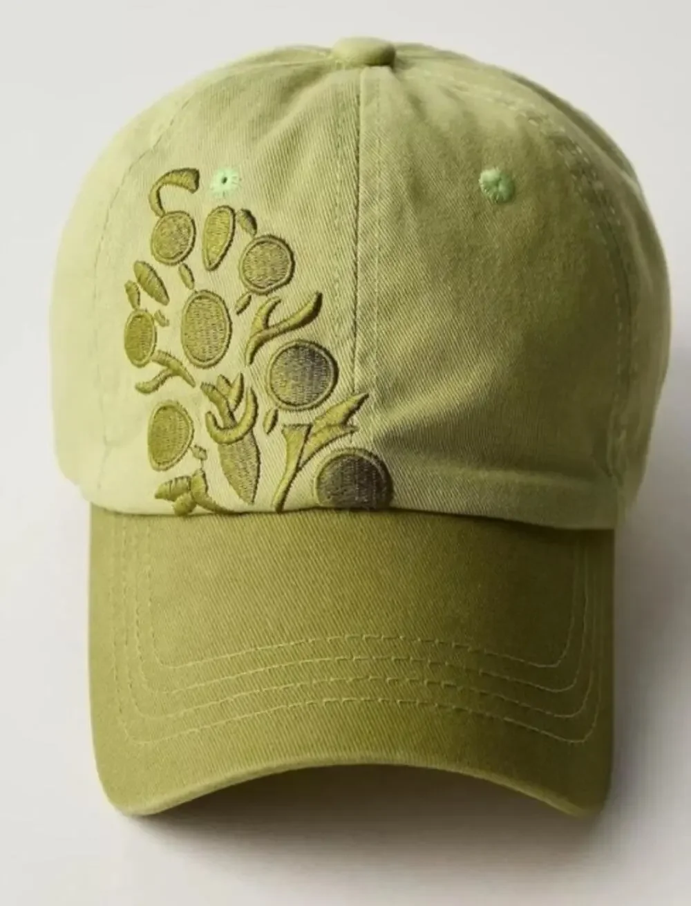 NWT FREE PEOPLE Embroidered Buti Baseball Cap | Color Green | Size OS